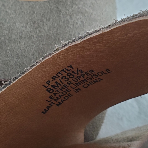 Lucky Brand Rittly taupe leather wedge sandals size 8M - Picture 7 of 9